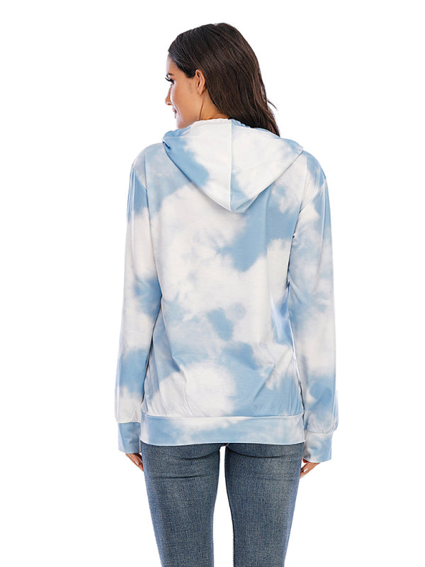 Women’s Tie Dye Breastfeeding Loose Maternity Hoodies