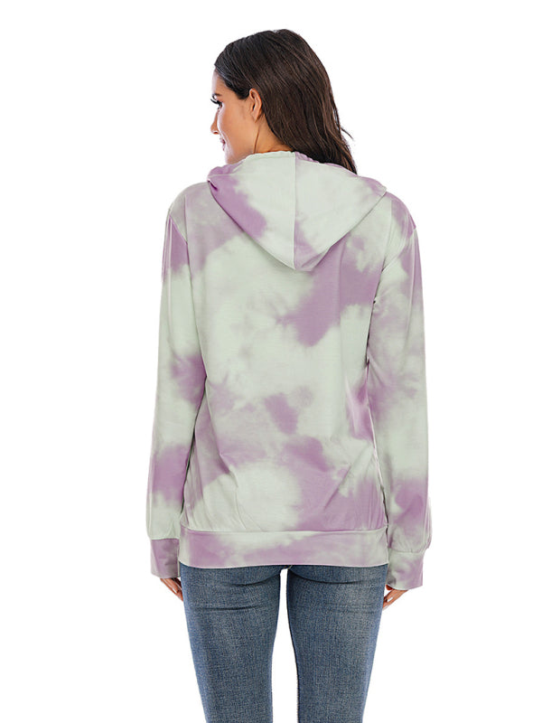 Women’s Tie Dye Breastfeeding Loose Maternity Hoodies
