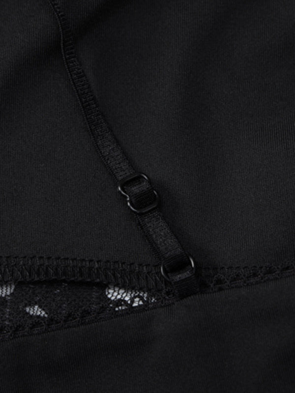 Women’s tie mesh suspender sexy backless long dress