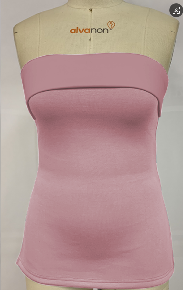 Women’s tight-fitting turned-up bandeau top - Pink / S