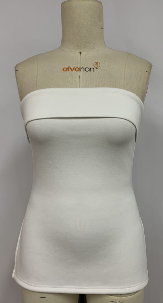 Women’s tight-fitting turned-up bandeau top - White / S