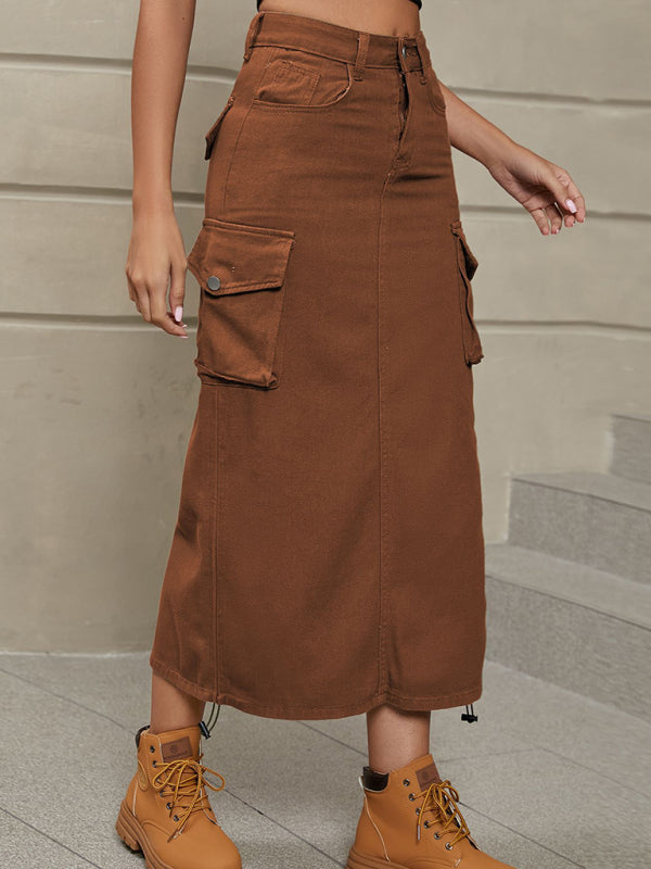 Women’s Utility Cargo Midi Skirt