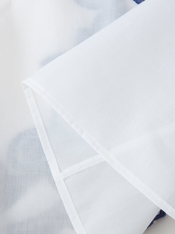 Women’s V-neck embroidered contrast bat sleeve shirt