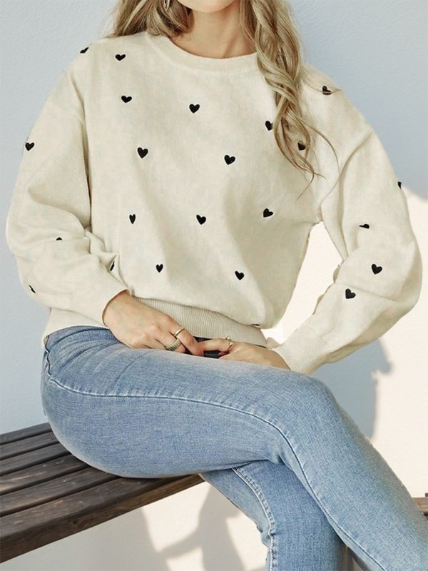 Women’s Valentine’s Day Heart Crew Neck Sweater