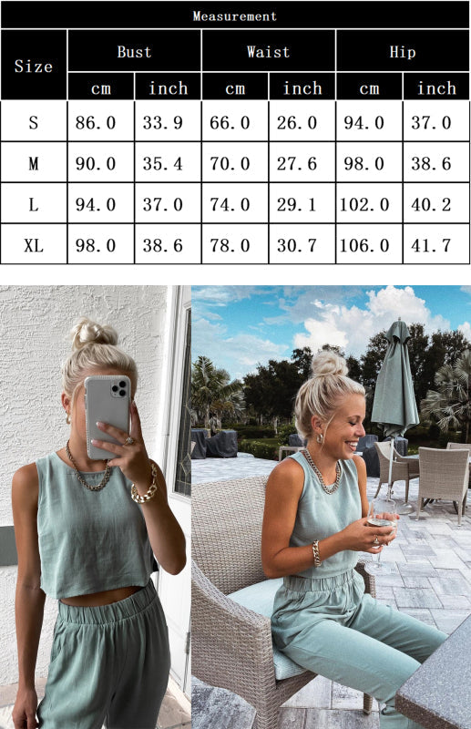 Women’s Vest Open-Waist Trousers Suit