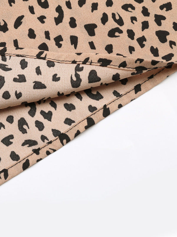 Women’s Woven Fashion Casual Leopard V-Neck V-Neck Vest