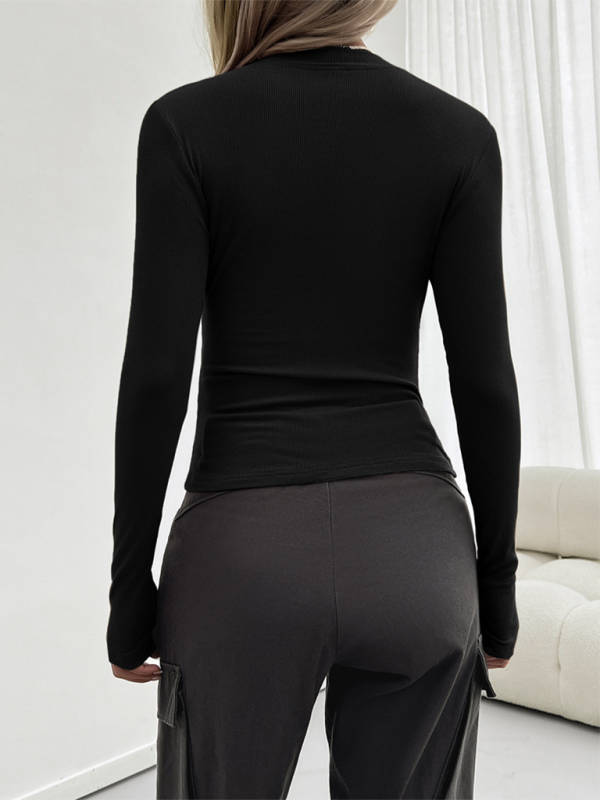Women’s Y2k Temperament Slim Round Neck Long Sleeve Top