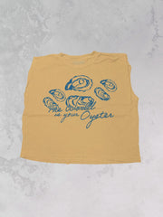 Underground Original Design: The World is Your Oyster Vintage Cropped Muscle Tank