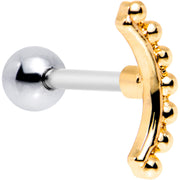 16G 1/4 Gold Tone Crescent Arc Cartilage Tragus Earring