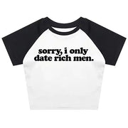 Y2K CROP TOP WITH BLACK SLEEVES FOR RICH MEN STYLE