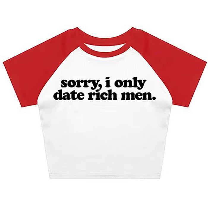 Y2K CROP TOP WITH BLACK SLEEVES FOR RICH MEN STYLE