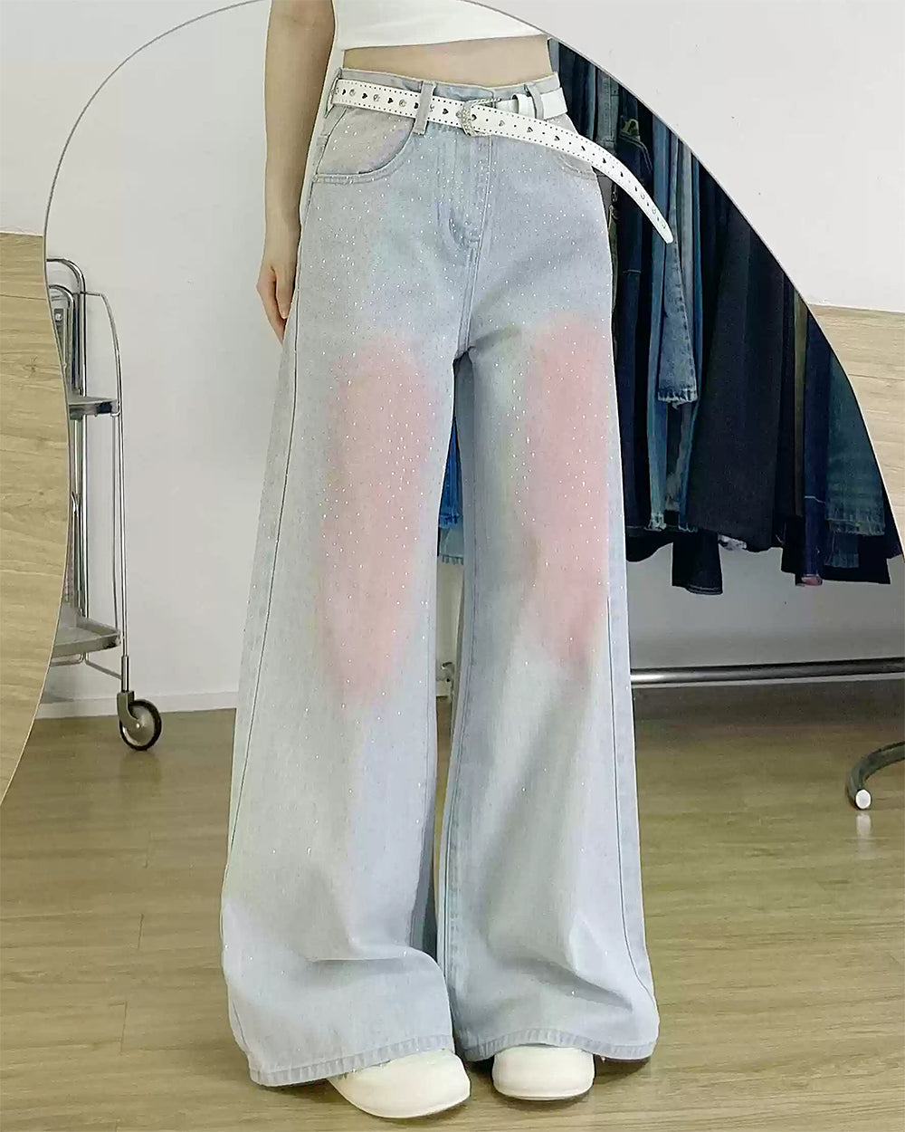 Y2K GLOW DENIM WIDE-LEG JEANS FOR A RETRO-INSPIRED LOOK