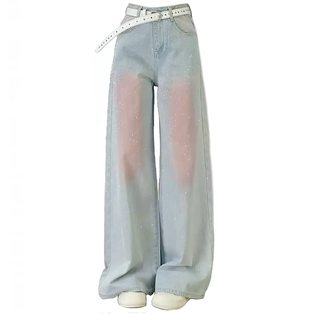 Y2K GLOW DENIM WIDE-LEG JEANS FOR A RETRO-INSPIRED LOOK