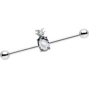 14G Clear Gem Juicy Pineapple Industrial Barbell 38mm