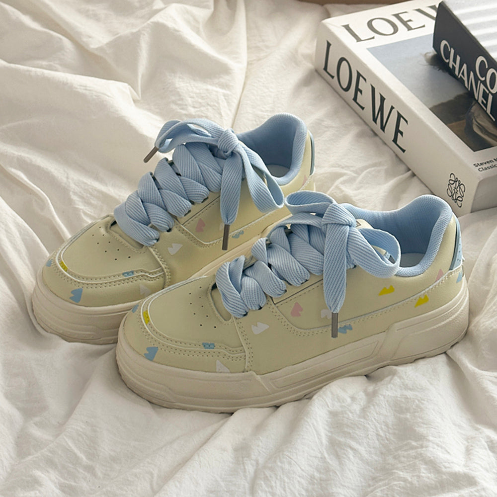 YELLOW CLOUD AESTHETIC SNEAKERS GIRL AESTHETIC SHOES