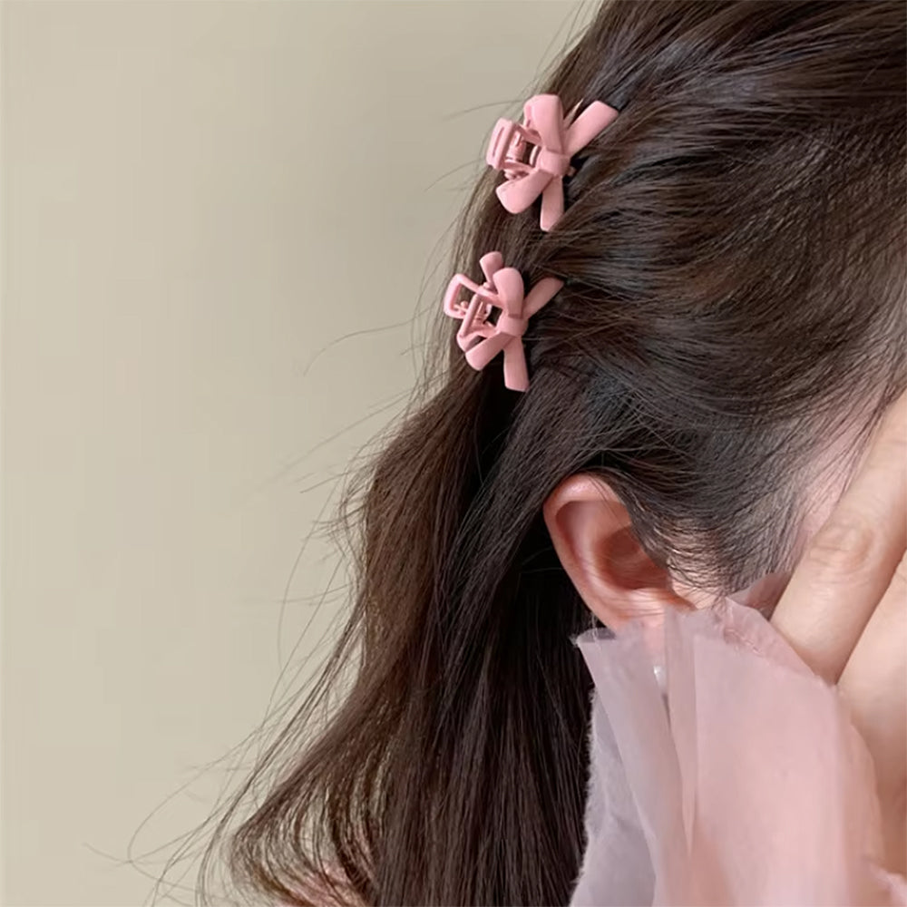 YELLOW MINI BOWS HAIR CLIPS: BOWS HAIR SET