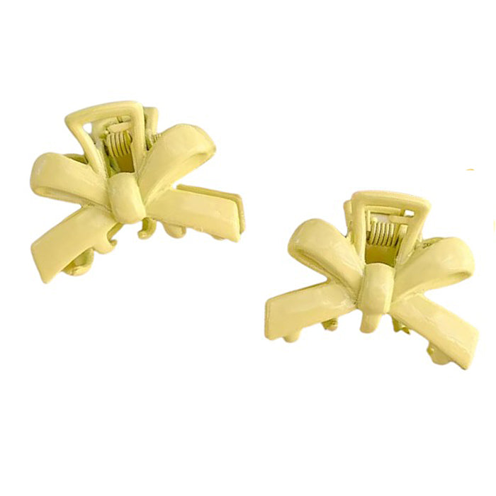 YELLOW MINI BOWS HAIR CLIPS: BOWS HAIR SET