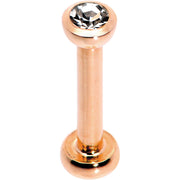 Clear 2mm Gem Rose Gold Tone Internally Threaded Cartilage Earring