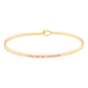 You're My Person Brass Thin Metal Hook Bracelet