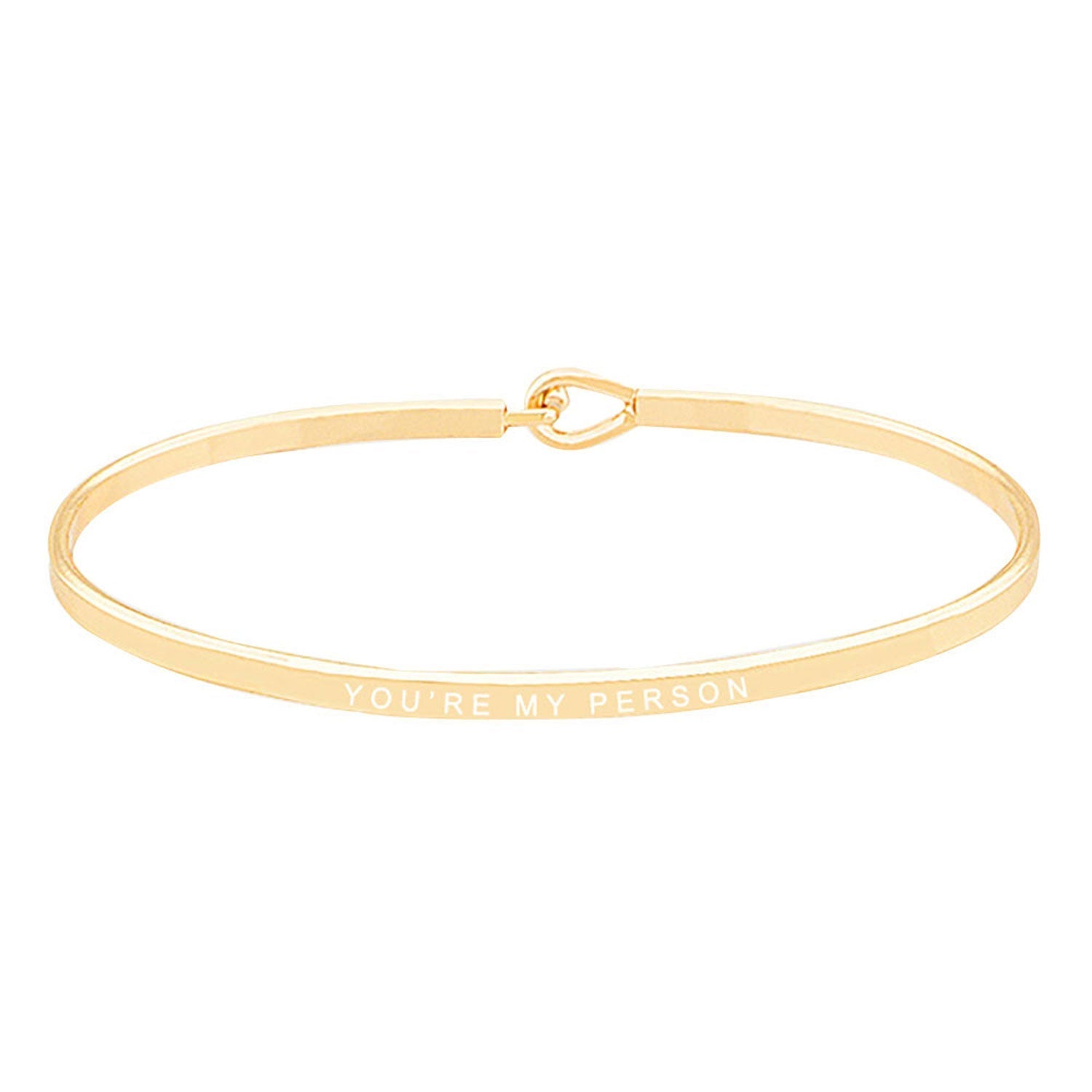 You're My Person Brass Thin Metal Hook Bracelet