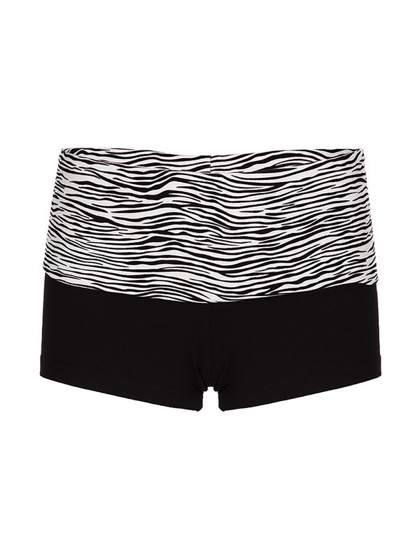 ZEBRA PRINT STITCHING SHORTS WITH VINTAGE STITCHING DETAILS