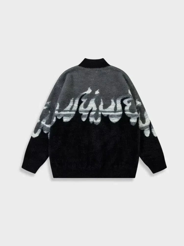 ZIP-UP SWEATER PINK AND WHITE UNISEX STREETWEAR PULLOVER JACKET