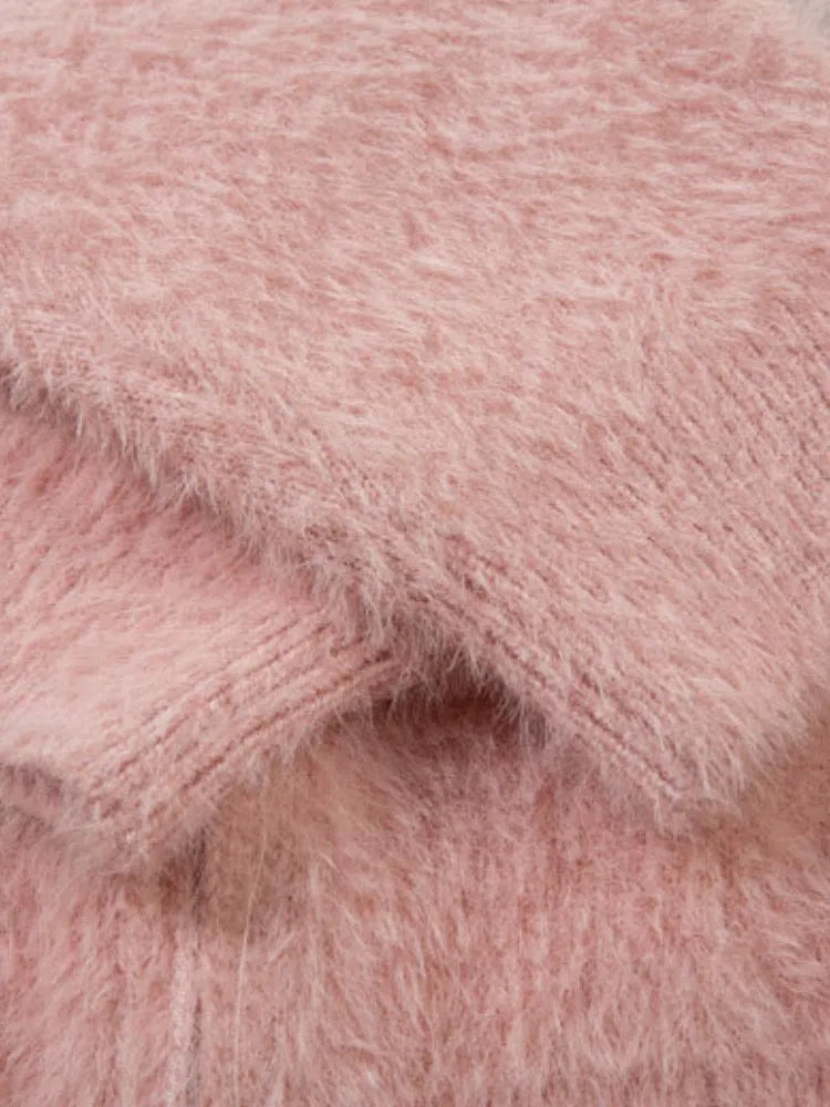 ZIP-UP SWEATER PINK AND WHITE UNISEX STREETWEAR PULLOVER JACKET